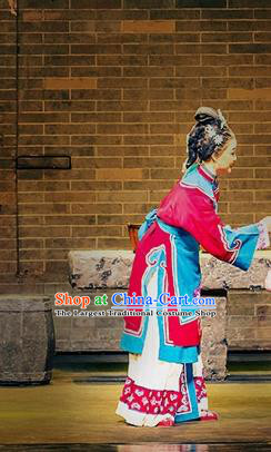 Chinese Huangmei Opera Elderly Woman Apparels Costumes and Headdress Da Qing Prime Minister Traditional Anhui Opera Old Dame Dress Garment