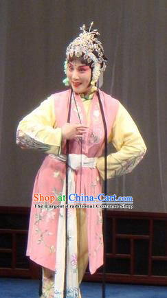 Traditional Chinese Kun Opera Maidservant Costumes and Headdress The Legend of Hairpin Traditional Kunqu Opera Servant Girl Yun Xiang Garment Apparels