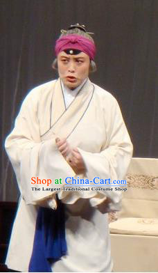 Traditional Chinese Kun Opera Pantaloon Costumes and Headdress The Legend of Hairpin Kunqu Opera Elderly Female Garment Apparels