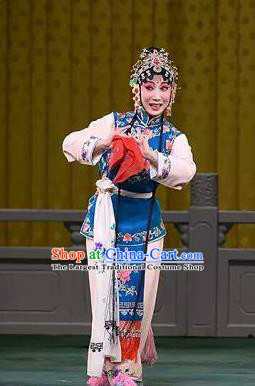 Traditional Chinese Kun Opera Xiaodan Costumes and Headdress The Legend of Hairpin Kunqu Opera Servant Girl Yun Xiang Garment Apparels