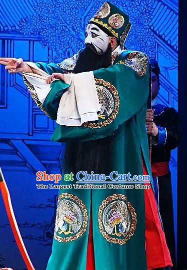 The Legend of Hairpin Chinese Kun Opera Treacherous Man Apparels Costumes and Headwear Kunqu Opera Laosheng Garment Elderly Male Clothing