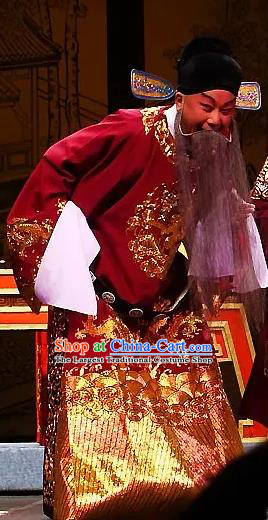 The Legend of Hairpin Chinese Kun Opera Elderly Male Apparels Costumes and Headwear Kunqu Opera Laosheng Garment Clothing