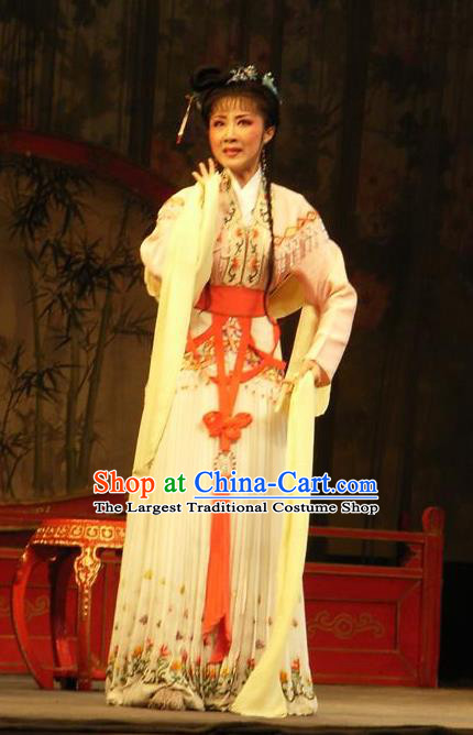 Chinese Shaoxing Opera Female Role Costumes The Pearl Tower Apparels Yue Opera Diva Garment Actress Rich Lady Dress and Hair Jewelry