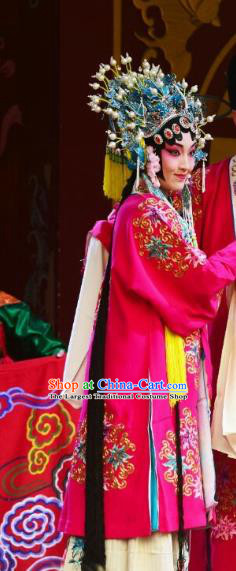 Chinese Kun Opera Hua Tan Dress Costumes and Headdress Zhong Kui Jia Mei Traditional Kunqu Opera Actress Zhong Hua Wedding Garment Apparels
