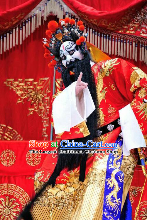 The Prophetic Paintings Chinese Kun Opera Elderly Male Li Zicheng Apparels Costumes and Headwear Kunqu Opera General Garment Clothing