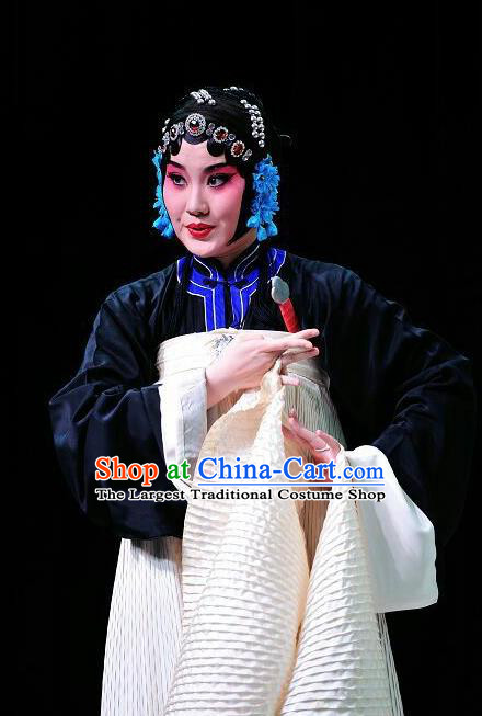 Chinese Kun Opera Young Female Costumes Apparels and Headdress The Prophetic Paintings Traditional Kunqu Opera Tsing Yi Dress Garment