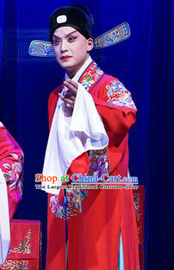 Before The Fall Chinese Kun Opera Xiaosheng Apparels Costumes and Headwear Kunqu Opera Li Shanfu Garment Scholar Wedding Clothing