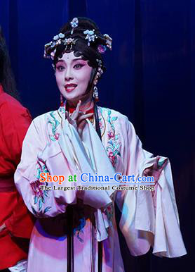 Chinese Kun Opera Actress Fairy Luo Niang Costumes Apparels and Headpieces Before The Fall Traditional Kunqu Opera Hua Tan Dress Young Female Garment