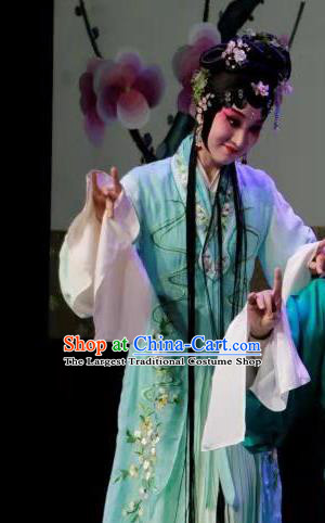 Chinese Kun Opera Young Female Actress Costumes Apparels and Headpieces Before The Fall Traditional Kunqu Opera Fairy Luo Niang Hua Tan Dress Garment