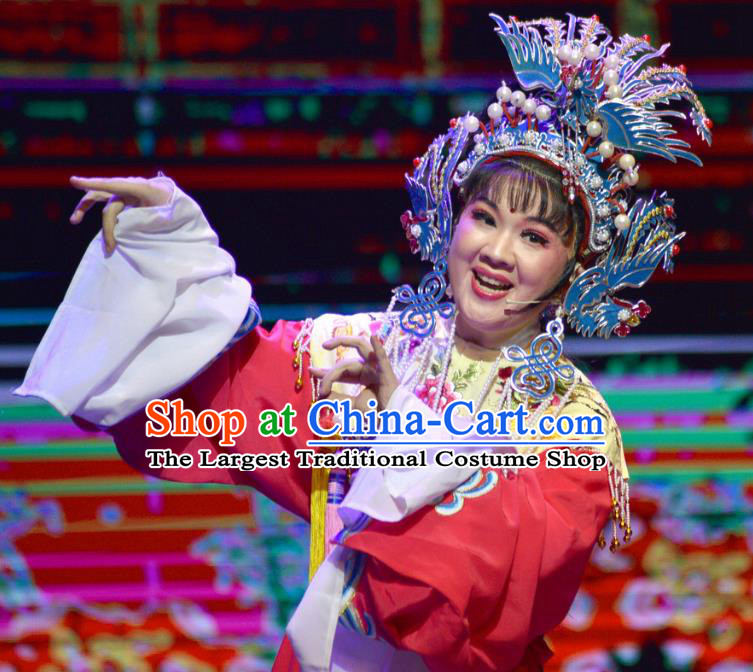 Chinese Shaoxing Opera Hua Tan Dress Yue Opera Diva Garment Costumes The Arrogant Princess Court Lady Apparels and Phoenix Coronet
