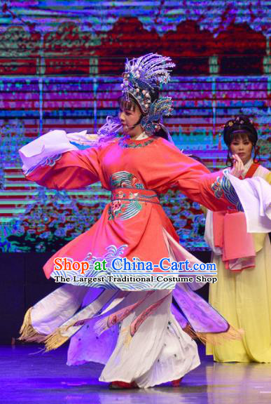 Chinese Shaoxing Opera Hua Tan Dress Yue Opera Diva Garment Costumes The Arrogant Princess Court Lady Apparels and Phoenix Coronet