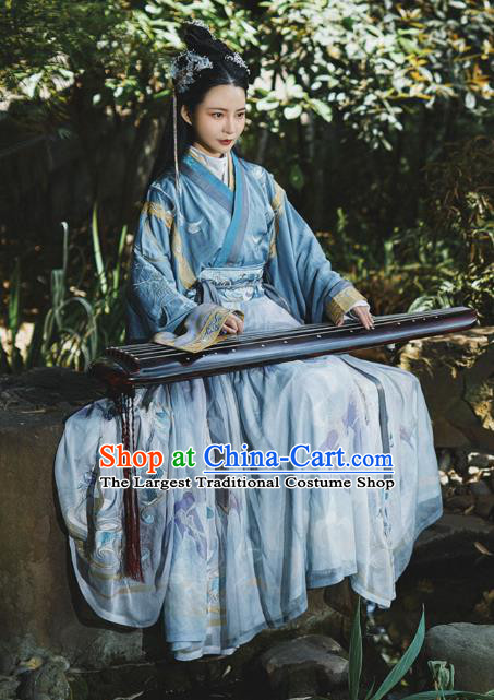 Traditional Chinese Ancient Swordswoman Hanfu Dress Jin Dynasty Apparels Royal Princess Historical Costumes for Women