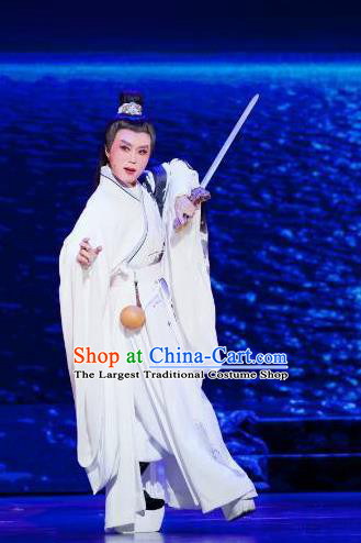 Chinese Huangmei Opera Xiaosheng Garment Taibai Drunk Costumes and Headwear An Hui Opera Poet Li Bai Apparels Clothing