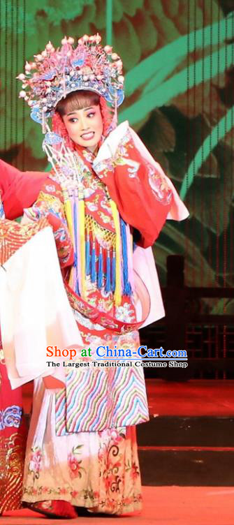 Chinese Huangmei Opera Royal Princess Garment Costumes and Headdress Female Consort Prince Traditional Anhui Opera Hua Tan Dress Apparels