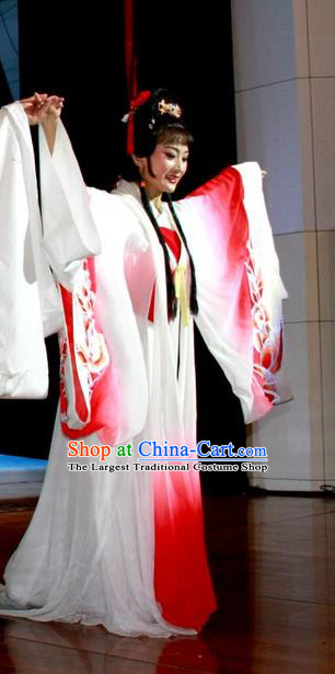 Chinese Huangmei Opera Young Female Hua Tan Garment Costumes and Headpieces Su Dongpo Traditional Anhui Opera Diva Dress Apparels