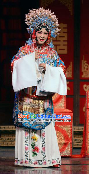 Chinese Huangmei Opera Court Princess Garment Costumes and Headdress Female Consort Prince Traditional Anhui Opera Actress Dress Apparels