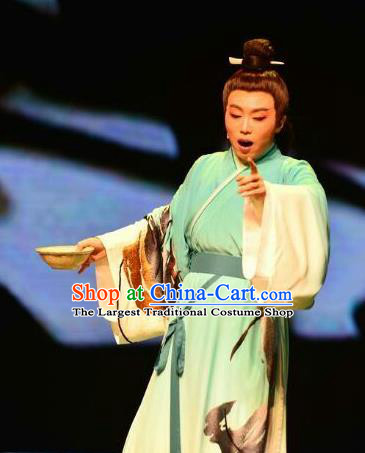 Chinese Huangmei Opera Poet Li Bai Garment Taibai Drunk Costumes and Headwear An Hui Opera Xiaosheng Apparels Young Man Clothing