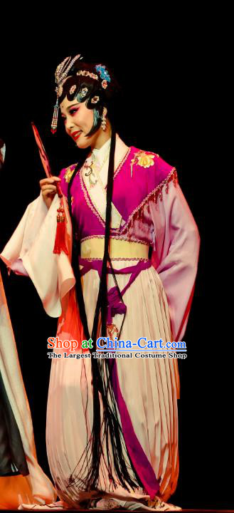 Chinese Huangmei Opera Diva Actress Garment Costumes and Headpieces Ji Mo Han Qing Traditional Anhui Opera Noble Lady Zhu Xiu Dress Apparels