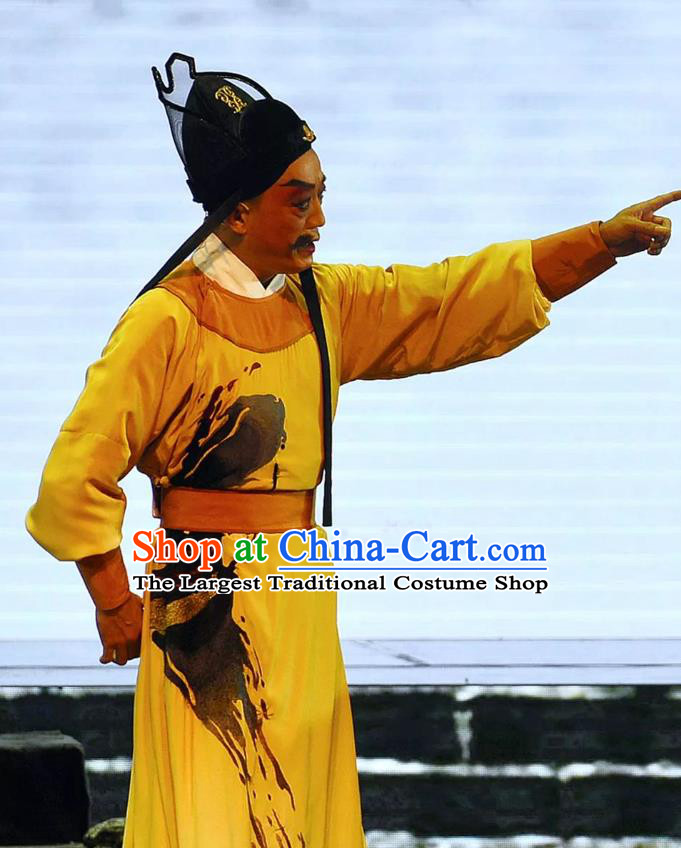 Chinese Huangmei Opera Martial Male Garment Taibai Drunk Costumes and Headwear An Hui Opera Swordsman Apparels Clothing