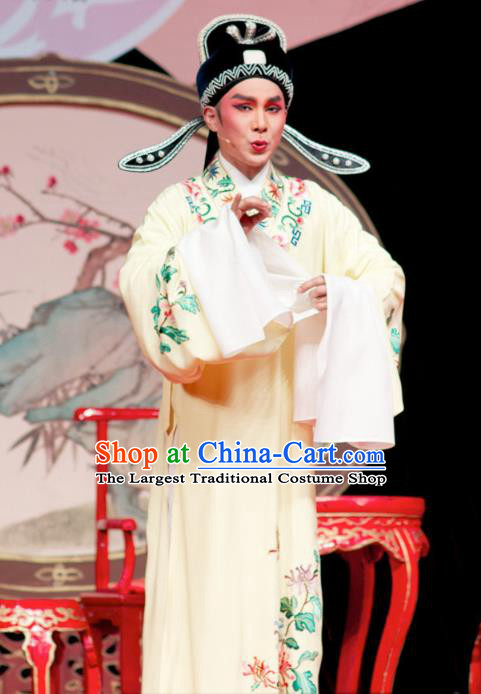 Chinese Classical Shaoxing Opera Niche The Jade Hairpin Costumes Garment Yue Opera Xiao Sheng Wang Yulin Apparels Garment and Hat