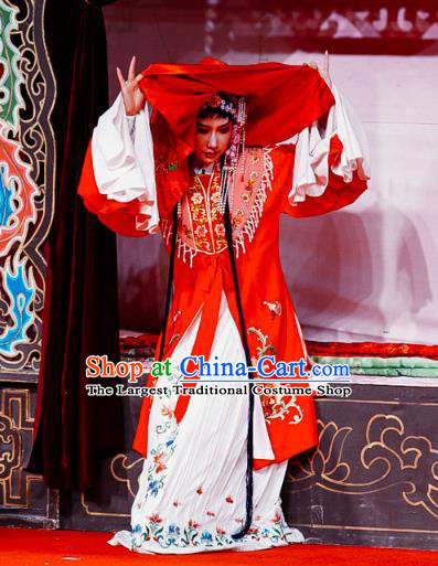 Chinese Shaoxing Opera Young Lady Wedding Dress The Jade Hairpin Yue Opera Garment Costumes Female Li Xiuying Apparels and Headpieces
