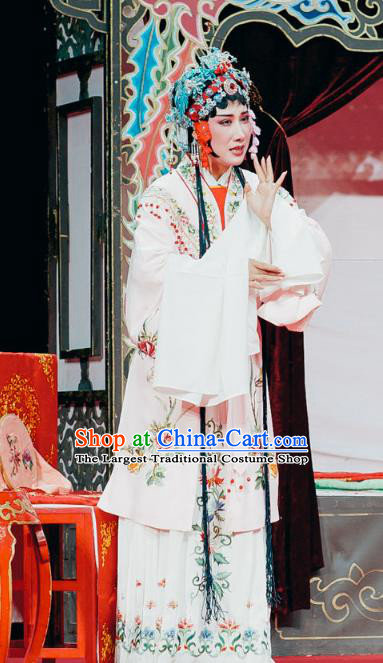Chinese Shaoxing Opera Diva Li Xiuying Dress The Jade Hairpin Yue Opera Garment Costumes Young Female Apparels and Headwear