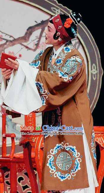 Chinese Shaoxing Opera Elderly Female Dress The Jade Hairpin Yue Opera Costumes Noble Dame Apparels Garment and Headwear