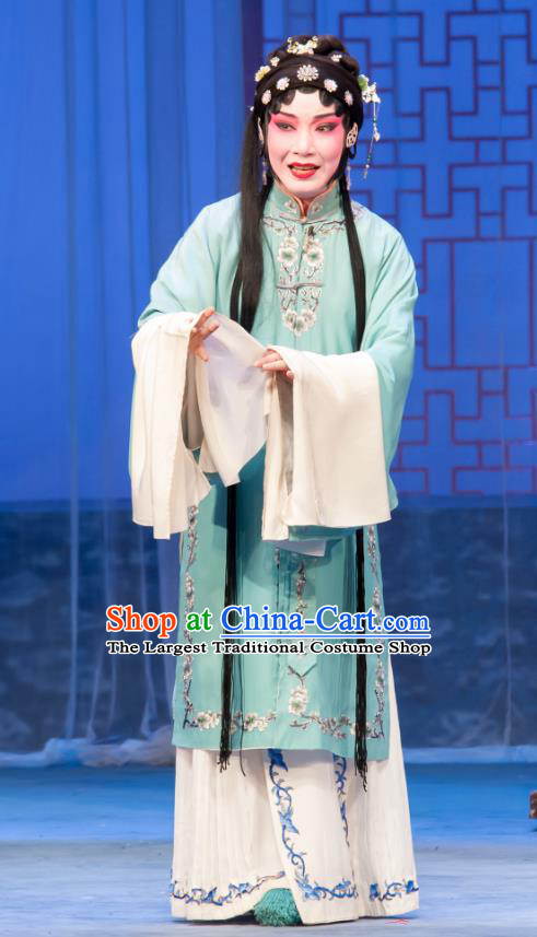 Chinese Ping Opera Hua Tan Geng Niang Costumes Apparels and Headpieces Traditional Pingju Opera Actress Dress Garment