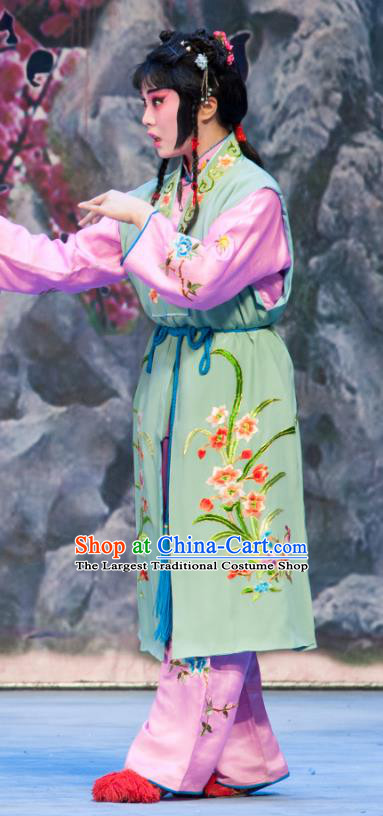 Chinese Ping Opera Xiaodan Costumes and Headpieces Traditional Pingju Opera Geng Niang Young Lady Dress Garment Apparels