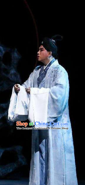 Xin Ting Lei Chinese Ping Opera Xiaosheng Costumes and Headwear Pingju Opera Apparels Young Male Clothing