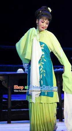 Chinese Huangmei Opera Female Embroider Garment Costumes and Headpieces Chun Jiang Yue Traditional Anhui Opera Actress Liu Mingyue Dress Apparels