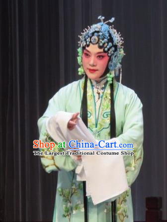 Chinese Ping Opera Young Woman Zhao Jintang Zhu Hen Ji Apparels Costumes and Headdress Traditional Pingju Opera Actress Dress Garment
