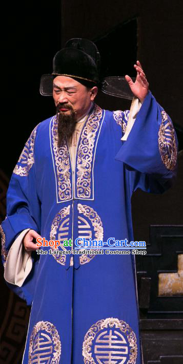 Dream of Red Mansions Chinese Huangmei Opera Old Man Costumes and Headwear Chun Jiang Yue An Hui Opera Official Jia Zheng Apparels Clothing