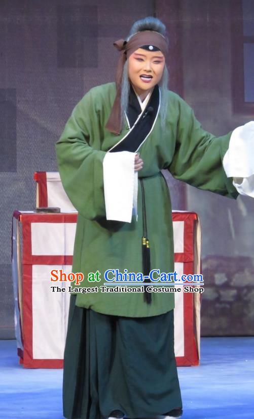 Chinese Ping Opera Old Dan Role Yu Gong Case Garment Costumes and Headdress Traditional Pingju Opera Pantaloon Dress Apparels