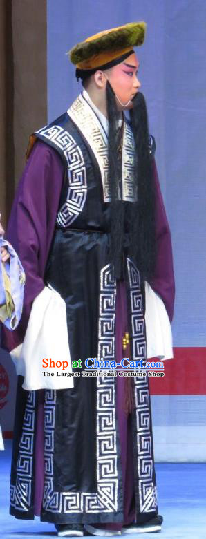 Jie Nv Qiao Pei Chinese Ping Opera Landlord Zhang Costumes and Headwear Pingju Opera Old Male Apparels Clothing