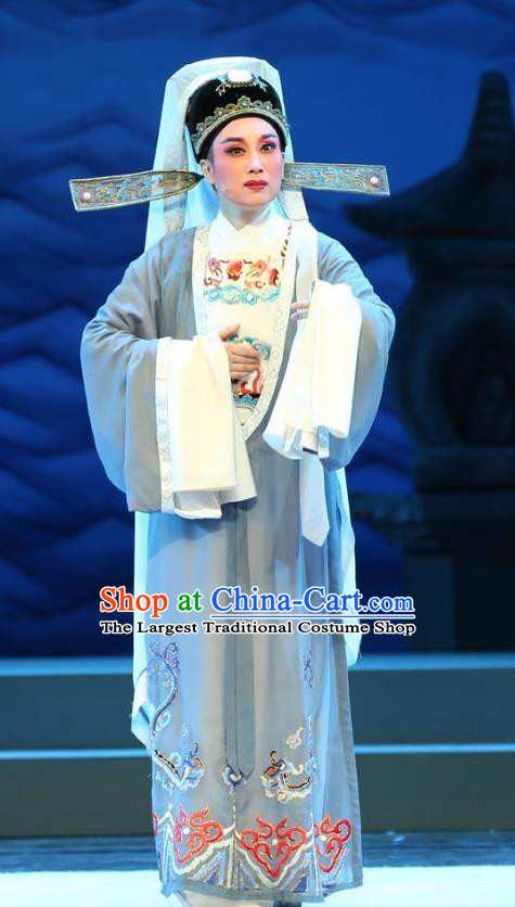 Chinese Yue Opera Scholar Apparels The Story of Hairpin Wang Shipeng Garment and Headwear Shaoxing Opera Niche Embroidered Costumes