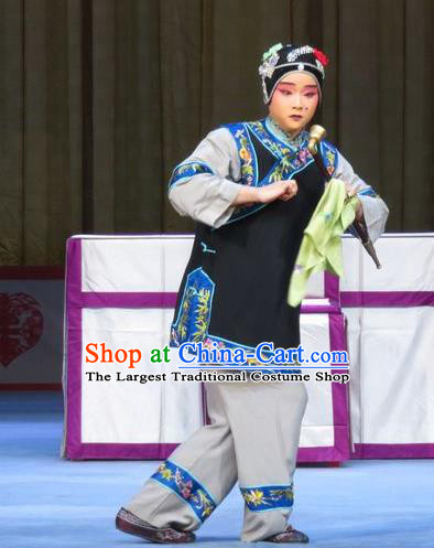 Chinese Ping Opera Matchmaker Garment Costumes and Headdress Jie Nv Qiao Pei Traditional Pingju Opera Pantaloon Dress Apparels