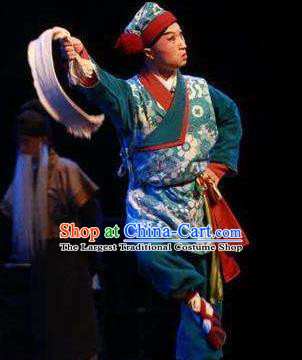 Liang Xiao Chinese Ping Opera Waiter Costumes and Headwear Pingju Opera Figurant Young Male Apparels Clothing