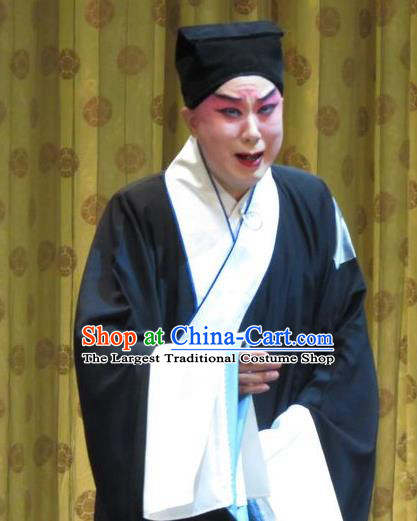 Jin Yunu Chinese Ping Opera Poor Scholar Mo Ji Costumes and Headwear Pingju Opera Young Male Apparels Pauper Clothing