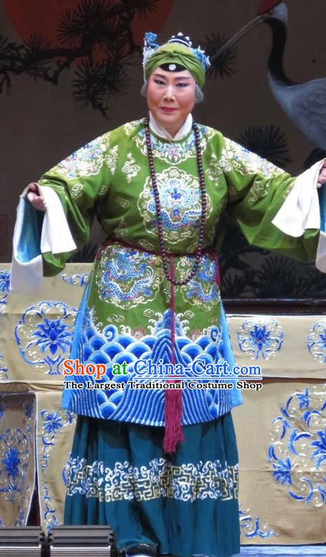 Chinese Ping Opera Laodan Elderly Female Apparels Costumes and Headpieces Jin Yunu Traditional Pingju Opera Dowager Countess Dress Garment