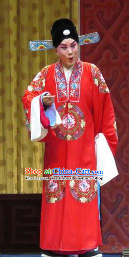 Jin Yunu Chinese Ping Opera Bridegroom Costumes and Headwear Pingju Opera Scholar Mo Ji Apparels Clothing