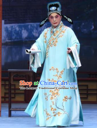 Xue Yu Bing Shuang Chinese Ping Opera Scholar Shang Lin Costumes and Headwear Pingju Opera Young Male Apparels Niche Robe Clothing