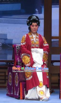 Chinese Ping Opera Elderly Woman Apparels Costumes and Headdress Xue Yu Bing Shuang Traditional Pingju Opera Noble Dame Dress Garment