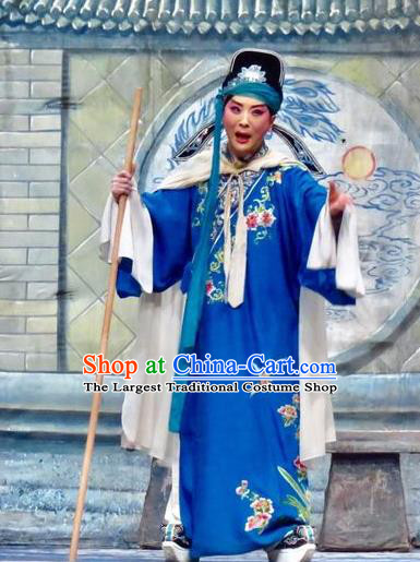 Yu He Qiao Chinese Ping Opera Niche Costumes and Headwear Pingju Opera Young Male Apparels Clothing Scholar Xuan Dengao Embroidered Robe