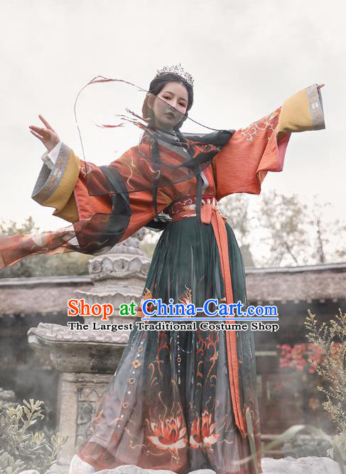 Chinese Ancient Imperial Consort Hanfu Dress Apparels Traditional Jin Dynasty Noble Female Historical Costumes for Women