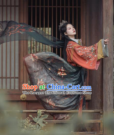 Chinese Ancient Imperial Consort Hanfu Dress Apparels Traditional Jin Dynasty Noble Female Historical Costumes for Women