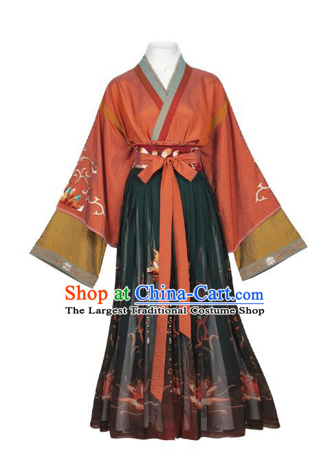 Chinese Ancient Imperial Consort Hanfu Dress Apparels Traditional Jin Dynasty Noble Female Historical Costumes for Women