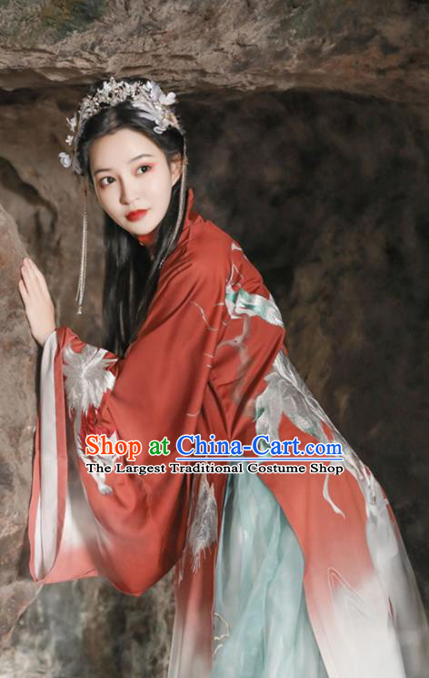 Traditional Chinese Ming Dynasty Royal Princess Hanfu Dress Ancient Noble Lady Apparels Embroidered Historical Costumes