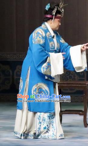 Chinese Ping Opera Elderly Female Costumes The Wrong Red Silk Apparels and Headpieces Traditional Pingju Opera Pantaloon Dress Garment