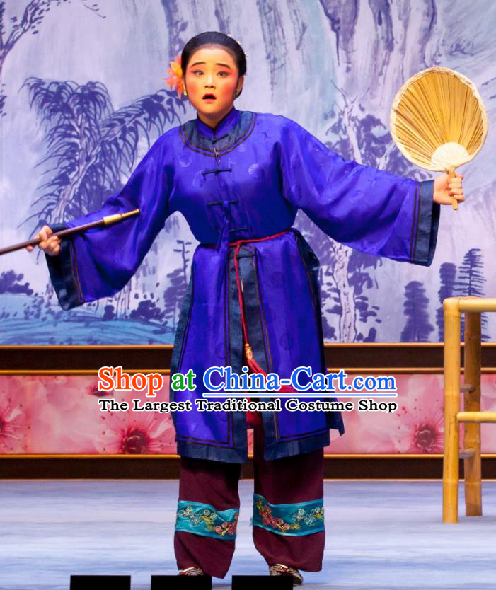 Chinese Ping Opera Fei Jie Apparels Old Dame Costumes and Headpieces Traditional Pingju Opera Elderly Female Dress Garment